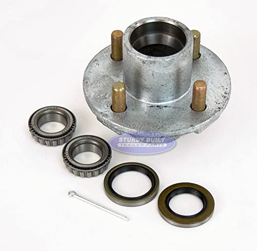 Sturdy Built Hub Galvanized 4 Bolt fits 2k-2.5k lb. axles 1 1/16in Bearings in/Out