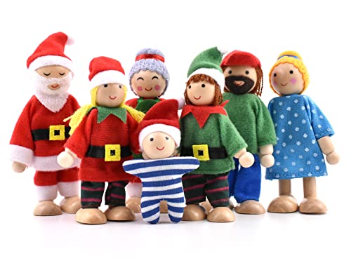 Juego de Muñecos Familia de Madera para Casa de Muñecas miniatura 1
