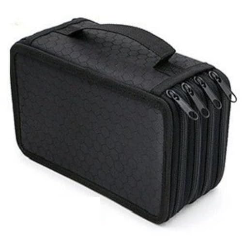 Estojo Box Escolar com 4 Níveis e Grande Capacidade – Organização Perfeita para Seus Materiais! (Preto)