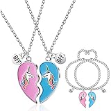 👯【Material de alta calidad】el collar + pulsera BBF Unicorn está hecho de aleación de alta calidad, que es más fuerte, más duradero, libre de níquel y plomo, peso ligero, textura fina y superficie lisa, llevarlo puede traerte más encanto, muestra tu intimidad.