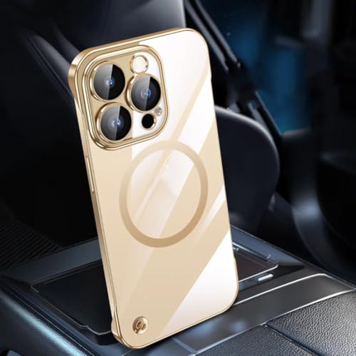Coque de luxe iPhone 12 Pro étui transparent polycarbonate haut de gamme accents dorés