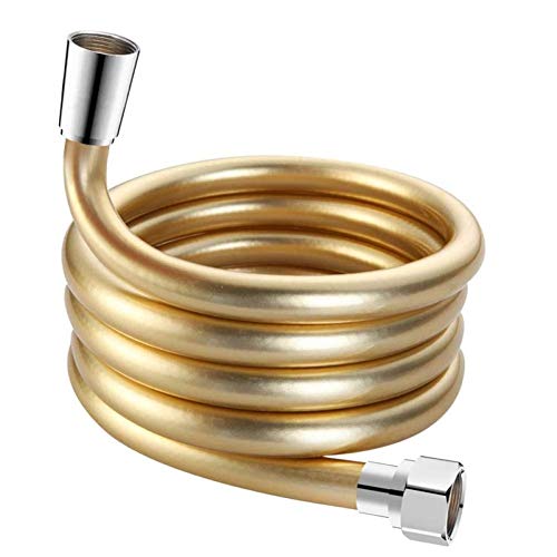 Glatter Duschschlauch aus Silber und Goldenem PVC Handbrauseschlauch mit flexiblem Duschschlauch Explosionssichere Rohre, golden Cover
