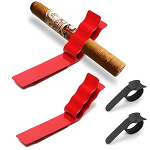 Golf Cart Cigar Holder, Magnetic Clip Cigar with Adjustable Strap, Accommodate All Cigar Sizes,Versatile & Secure Accessory for Golfing, Boating, BBQs, Fishing & Outdoor Enthusiast (2 Pack Red)