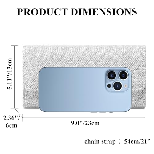 Image of RNIEGA Clutch Purses for Women, Evening Bag with Detachable Chain Ladies Sparkling Party Handbag Wedding Bags