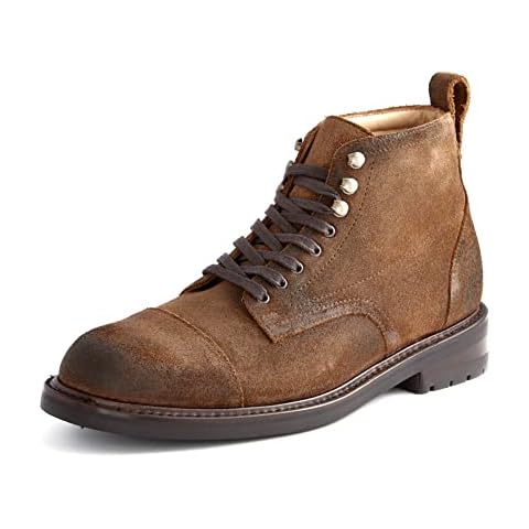 Huckberry Rhodes Footwear Men's Leather Portland Boots, Lace Up & Round Toe, Casual Work Shoe, Umber, 7 UK Cover