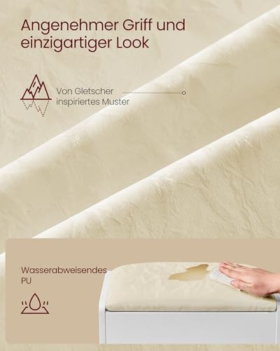 VASAGLE Hocker Schminktisch, gepolstert, Makeup-Hocker aus Samt – Ansicht 5