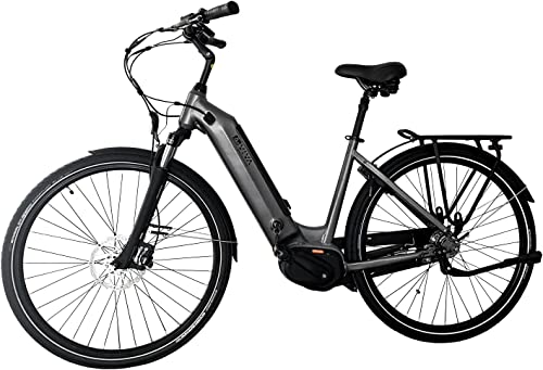 AsVIVA E-Bike Hollandrad B14 Rahmenhöhe 50 cm I 28 Zoll Pedelec in weiß oder grau I hochwertiges Elektrobike mit extra starkem Akku I City-Fahrrad mit Mittelmotor für Damen & Herren