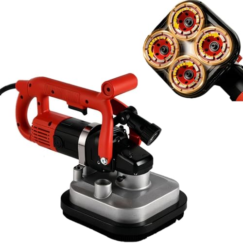 ZHIXUMM Lijadora De HormigóN De 3600 W, Cepilladora EléCtrica para Suelos Y Paredes con Control De 6 Velocidades, Luz Led Y Mango ErgonóMico. Ideal para Suelos Y Paredes. Standard