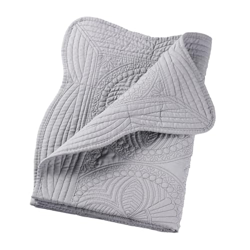 PEACELOVER Embossed Neutral Baby Quilt 46x36 Gray