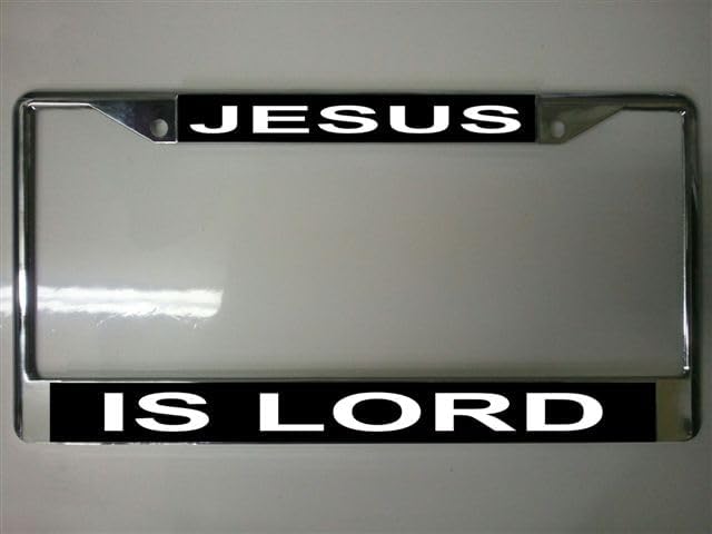 Jesus is Lord Photo License Plate Frame Free Screw Caps with This Frame
