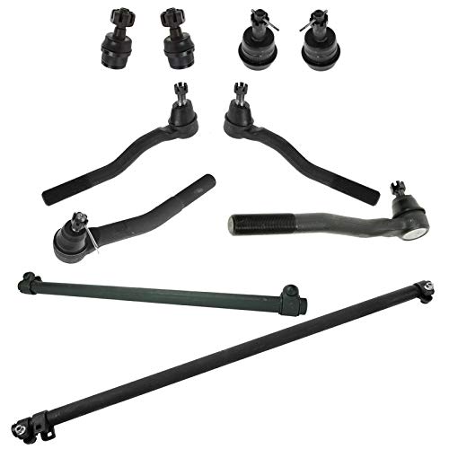 TRQ Front Steering & Suspension Kit Ball Joint Tie Rod Tie Rod Adjusting Sleeve Compatible with 1999-2004 Jeep Grand Cherokee