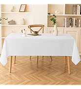 Amazon.com: Aocoz Rectangle Tablecloth 90x132 Inch - Black Table Cloths ...