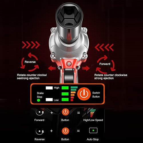 Elsoon Cordless Impact Wrench 1/2 Inch, 21V Brushless Power Impact Gun, Max Torque 310 Ft-Lbs (420N.m), 4.0Ah Li-Ion Battery, 6Pcs Driver Impact Sockets, High Torque Power Impact Wrench For Car Home #TOP5