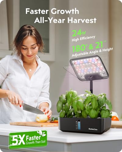 Indoor Garden Hydroponics Growing System: GardenCube 12-Pod Indoor Gardening System with Height-Adjustable LED Grow Light, Smart Quiet Pump, and Plant Germination Kit -... - Image 2