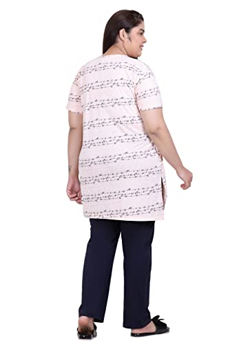 Image of In Love Women's Cotton Plus Size Longline T-Shirt Half Sleeve with Pockets