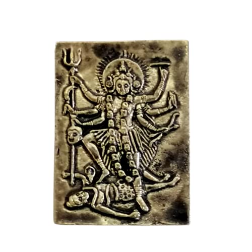 Escultura metálica mezclada Hindu Maa Kali Devi color dorado miniatura 1