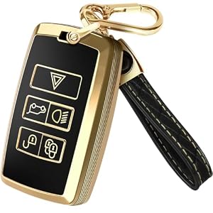 Lucrum Compatible with Range Rover and Jaguar Key Fob Cover & Keychain | TPU Keyfob Case for Land Rover Sport Evoque XE XJ XF Velar Defender Discovery