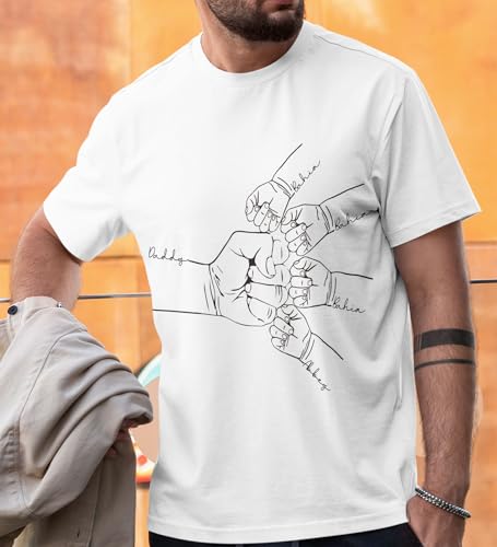 Personalized Dad Shirts, Custom Dad Tshirt with Kids Name, Customized Gifts for Father Day Birthday Christmas3