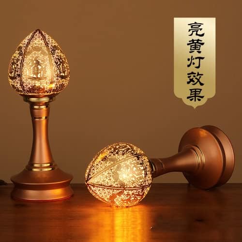 PAYNAN 1pairs 25cm Buddha Lamp God Table Lamp LED Lucky Household Worship Buddhist Supplies