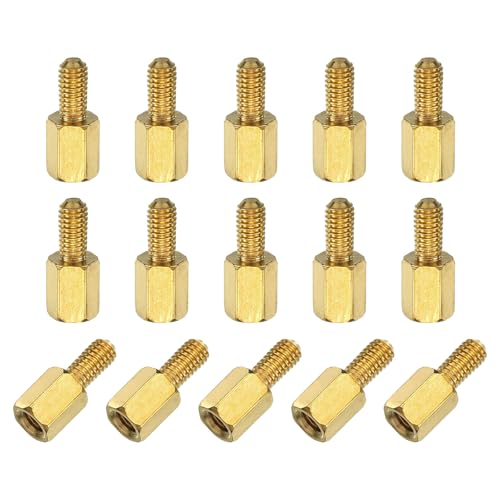 Image of uxcell 15Pcs Male to Female Thread Spacer Screws, M3 x 6mm + 6mm Brass Hex Standoff Screws PCB Motherboard for Drone Quadcopter, Computer and Circuit Board