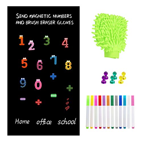 Krijtbord papier, 40 "x 18" Blackboard Magnetische Muursticker, DIY Verwijderbare Krijtbord Muurpapier Decal voor Thuis Kinderkamer School Office met 12 Gekleurde Krijtpennen, 15 Magnetische Nummers & 6 Magneten - Image 3