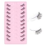 Oreola False Eyelashes 10 Pairs Half Lashes Natural Cat Eye Lashes Wispy Corner Eyelashes Natural Handmade Reusable