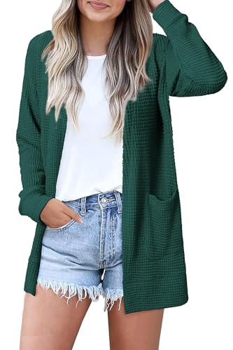 Image of STYLEWORD Women's Fashion Cardigan Sweater Lightweight Open Front Long Casual Beach Kimonos Outfits with Pockets