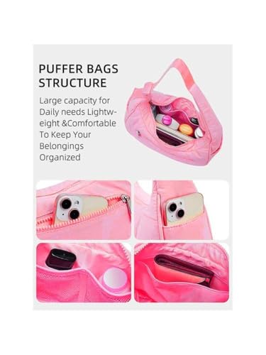 Nylon Quilted Purses Bag Adjustable Shoulder Strap Puffy bag, Multiple Pockets, Underarm Bag Women Versatile Shoulder Bag3