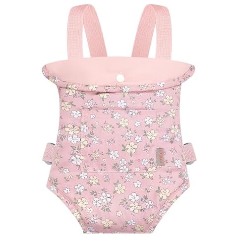 GAGAKU Baby Doll Carrier, Toy Baby Carrier for Dolls, Doll Carriers for Toddlers Kids, Baby Doll Carrier for Little Girls, Reborn Baby Doll Accessories - Pink (Pear Flowers) Cover