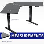 VIVO Coin électrique en forme de L 47 x 47 dans le bureau de standing, réglage de la hauteur de mémoire, cadre noir supérieur, DESK-E1L94B | Électrique, cales 154 lbs, Table en forme de L, Stand assis, Réglable en hauteur, Préréglages de mémoire, Home Office, Cadre noir