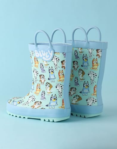 Bluey Unisex Kids Light Blue Character Print Storm Boots with Handles Merch3