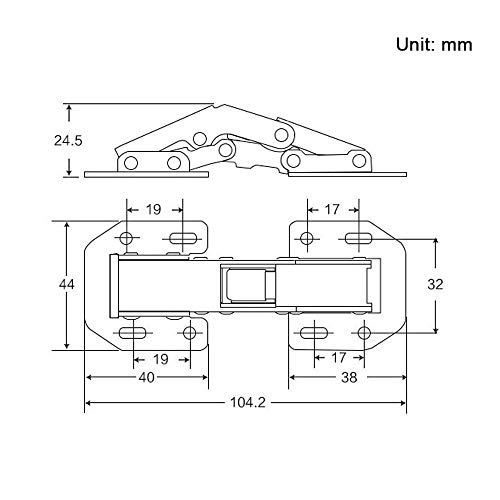 4 stk Scharniere Aufschraubscharniere 104 * 43mm Öffnungswinkel 90°für Schrank Möbel Schranktür Küchenschrank Tür Möbelscharniere Schrankscharnier Aufschraubscharnier Scharnier