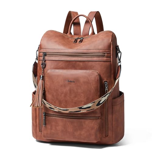 Image of Shrrie Vegan Leather Laptop Backpack for Women 15.6 inch Work Backpack Fashion Travel Backpack Purse for Business College