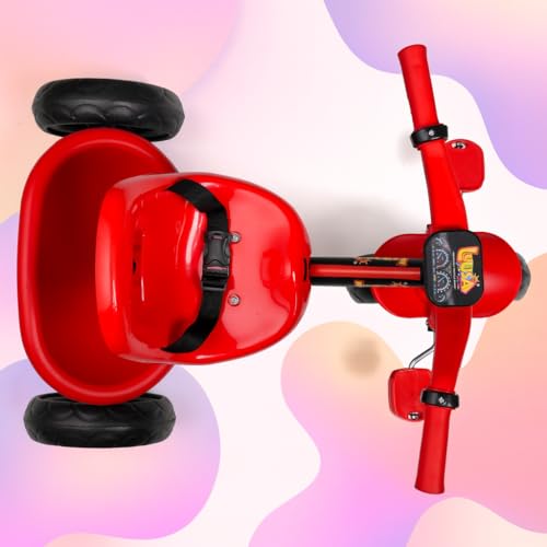 Image of Luusa KICK TRICYCLES for Kids | Kids Tricycle with Adjustable Seat Belt and Safety Features | Durable Frame | Suitable for Ages 1-5 Years | Multiple Colors Made in India (RED)