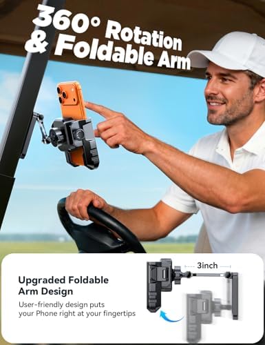 Magnetic Base Golf Cart Phone Holder, 1s Lock/Release Golf Cart Accessories Alternate view
