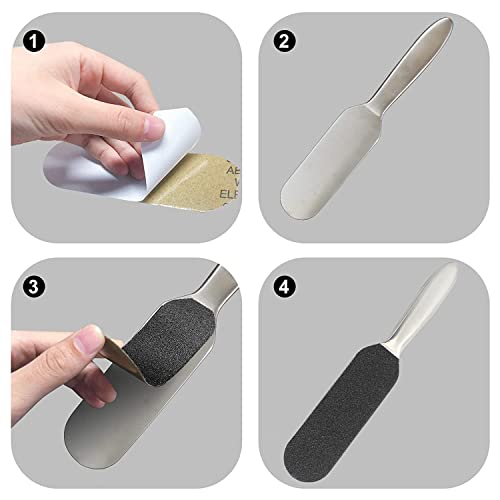 Kalolary 50 PCS Foot Files Reusable Stainless Steel Foot File Callus Remover Professional Abrasive Feet Rasp Foot Refill Pads Pedicure Sandpapers Replacement - Image 4