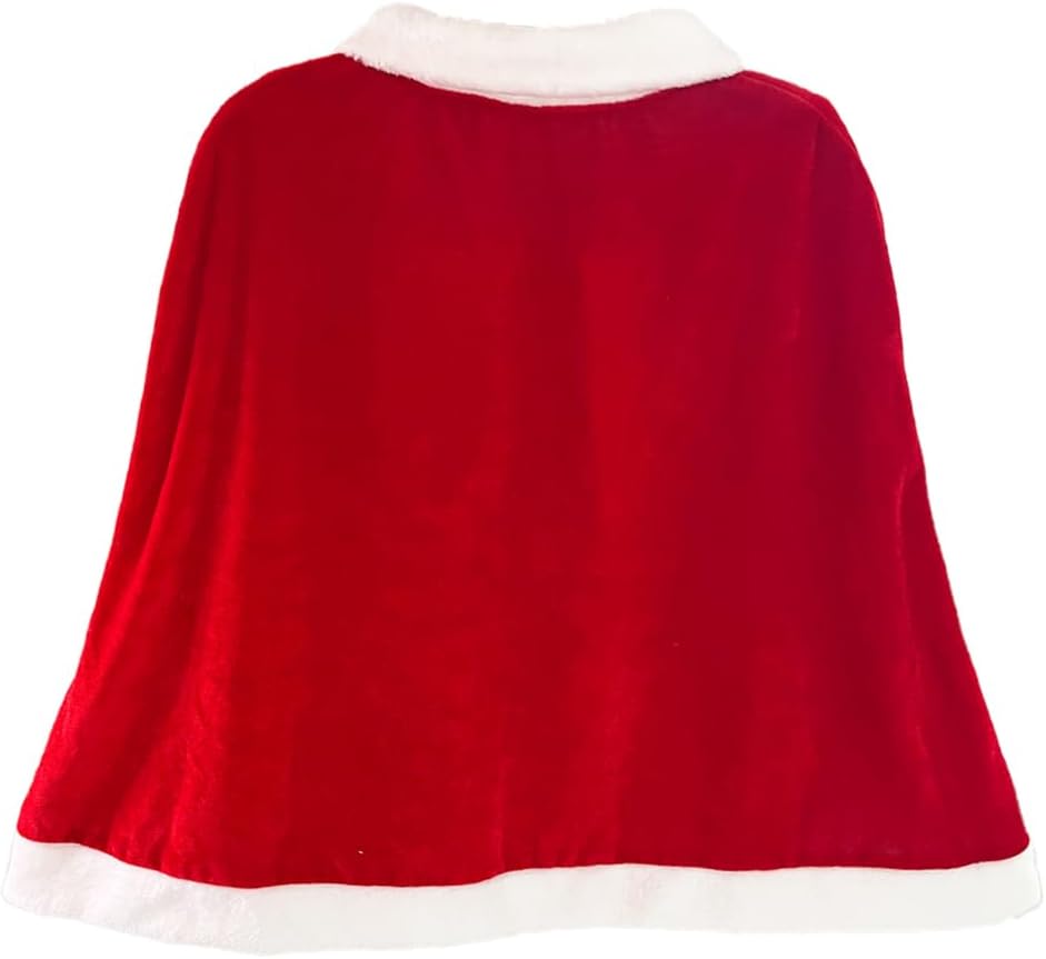 Christmas Velvet Shawl Cloak Cape Mrs Santa Claus Cape Robe Halloween Costume Red