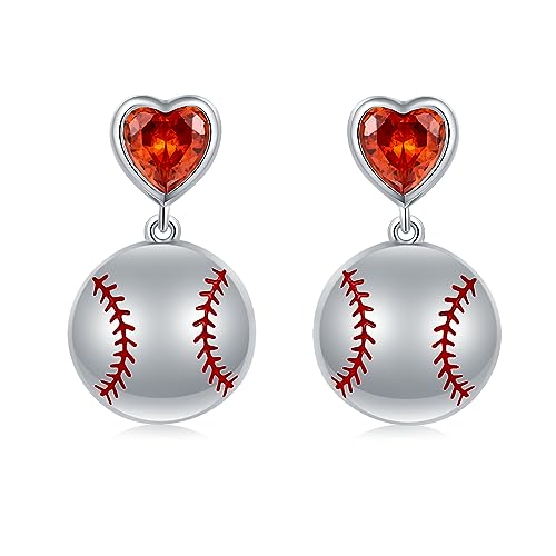 925 Sterling Silver Baseball Stud Earrings for Women Hypoallergenic Baseball Ear Studs for Teens Girls Sports Earrings Studs for Baseball Lover Baseball Jewelry Gift, Sterling Silver, No Gemstone -  Senpotly