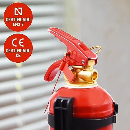 Miniatura 2 de Extintor Polvo Abc 1kg Con Soporte, Homologado Ce Y Aenor. Ideal Para Coche, Casa, Caravana, Camper, Autocaravana. Alta Eficacia. Portátil, Compacto. Fabricado En España. Seguridad Total.