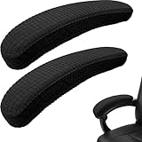 Melaluxe Stretch Office Chair Armrest Covers, Arm Rest Slipcovers (Black)