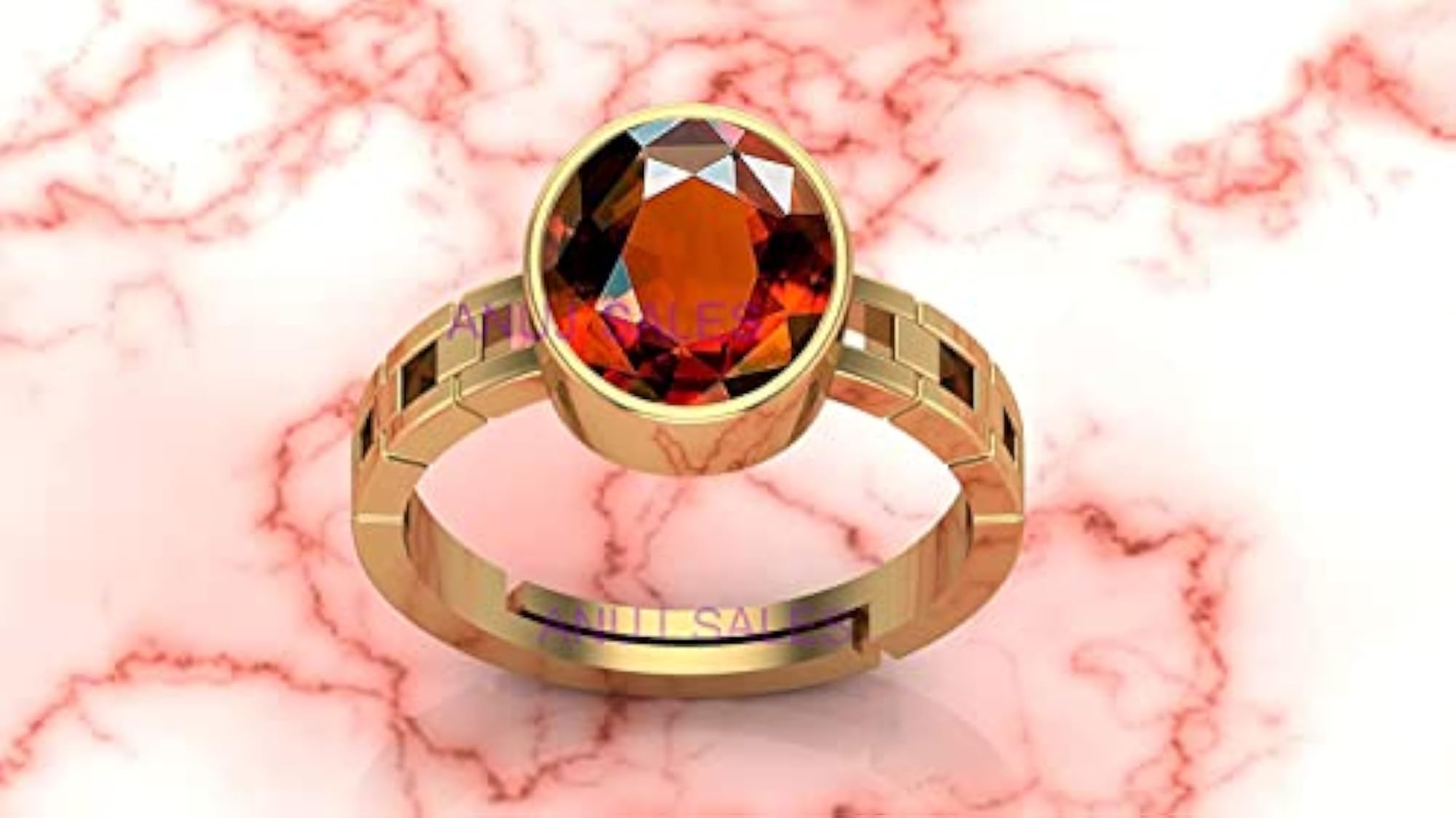 13.25 Ratti Natural Gomed Stone Adjustable Ring