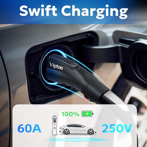 Adapter for Tesla to J1772 EV Charger [Only to J1772], Converter Up to 60Amp 250V AC with Press-Safety-Lock, Compatible with Tesla High-Powered Connectors, Destination/Mobile Chargers,Black - Thumbnail 4