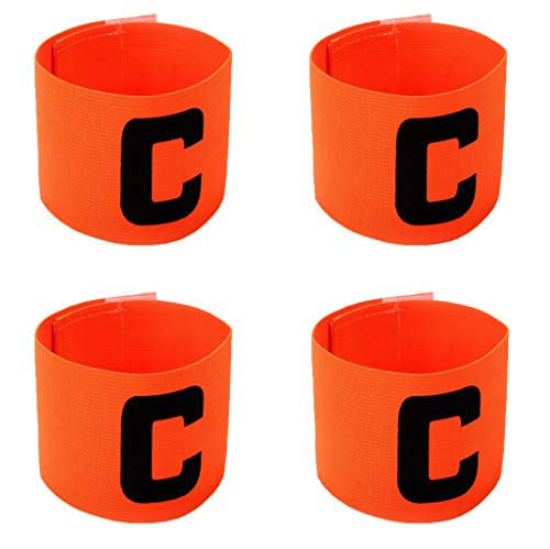 MAYFOO Football Soccer Captains Armband - Adjustable Elastic Captain Arm Bands Wristband for Youth and Adult,Kids (Orange)