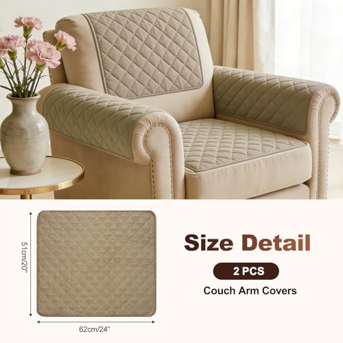 Fundas para reposabrazos de sofá protector de reposabrazos de silla impermeable marrón 3