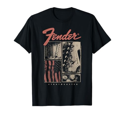 Fender American Flag Guitar Panels Outline Camiseta