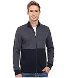 Perry Ellis Men's Classic Full Zip Herringbone Knit Jacket