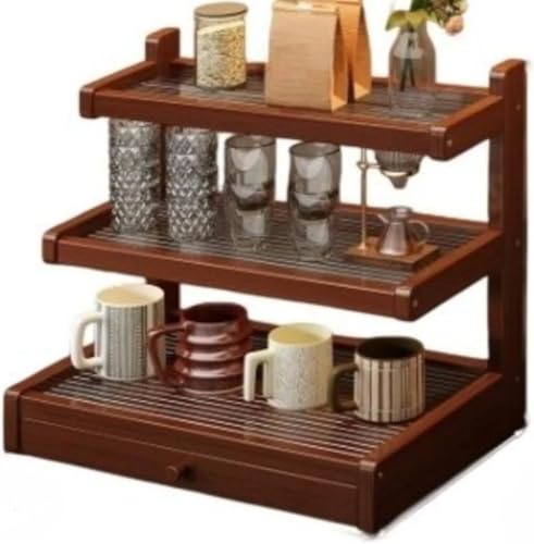 楠竹移動食堂車置物棚台所整理お茶酒家庭用押し車多層棚】3 楠竹移動