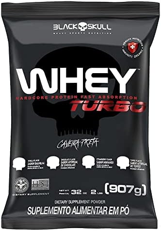 Refil Whey Turbo Baunilha 907G, Black Skull