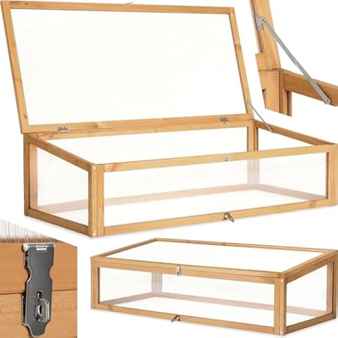 tectake® Wooden Cold Frame Mini Greenhouse Cover