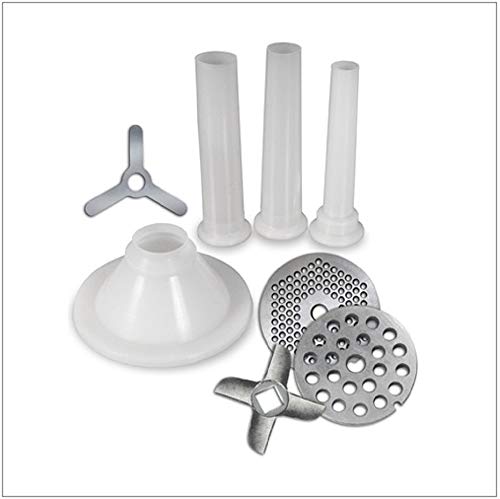 Weston #10 Manual Tinned Meat Grinder And Sausage Stuffer , 4.5Mm & 10Mm Plates, + 3 Sausage Funnels,Silver #TOP1
